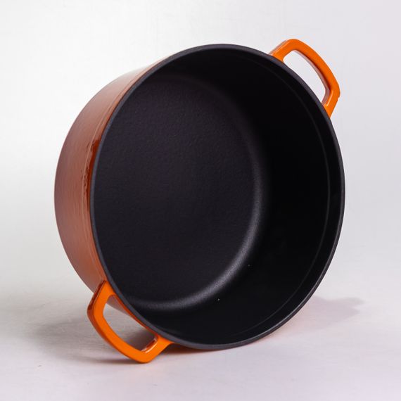 Кокотниця чавунна емальована 6 л, помаранчевий Yiwu HP-FLG-6 ORANGE | Зображення 4