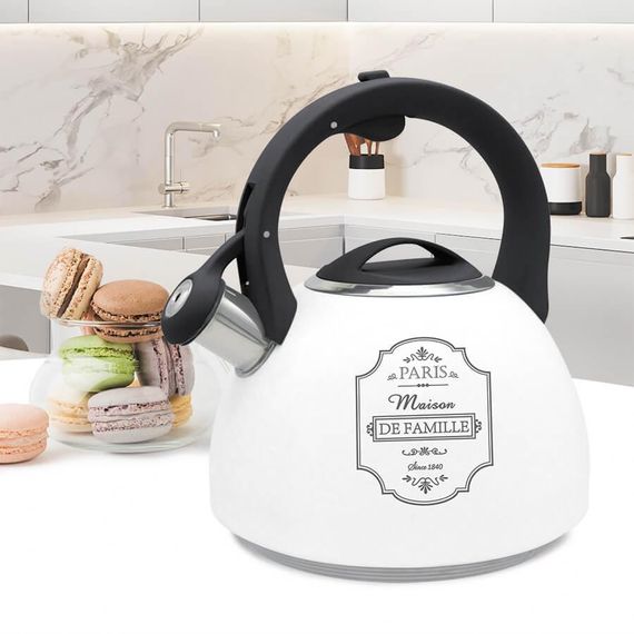 Чайник 2.5 л Maestro MR‑1324 Paris Maison из нержавеющей стали со свистком для всех типов плит | Зображення 1