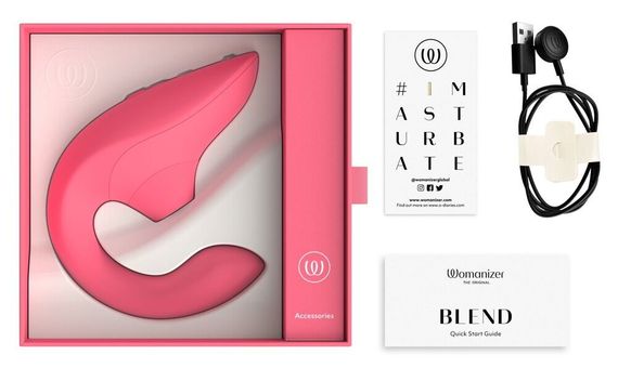 Вагінально-кліторальний стимулятор Womanizer Blend Vibrant Rose, вібрація + вакуум, 2 мотори | Зображення 5