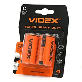 Батарейка сольова VIDEX R14P/C 2шт BLISTER