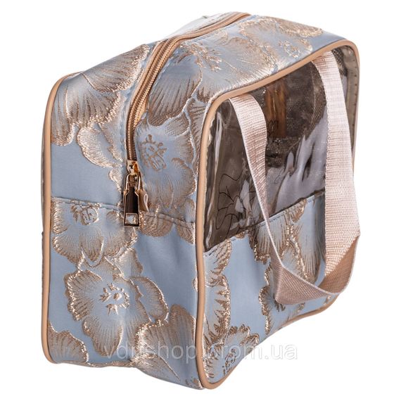 Набір прозорих жіночих косметичок для дому 2 (шт) дорожня косметичка в сумку для косметики, макіяжу, ліків, пензлів Блакитний | Зображення 5