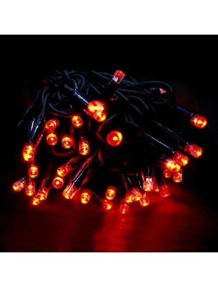 Светодиодная гирлянда электрическая Led на 500 светодиодов с контроллером зеленый провод 35 м Красный
