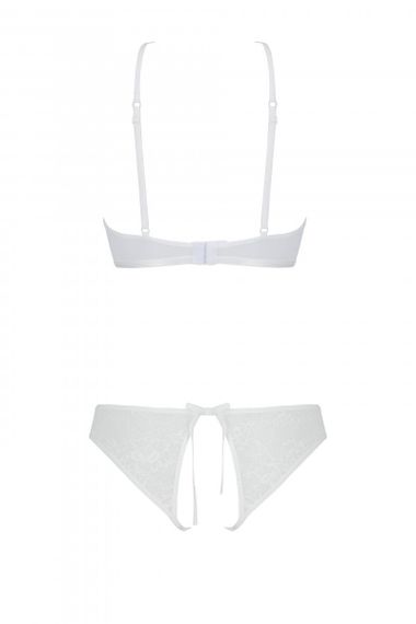 Комплект бра, трусики з вирізом Passion URSULA SET Білий L/XL | Зображення 3