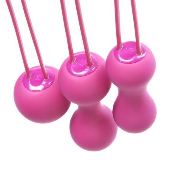 Набір вагінальних кульок Je Joue - Ami Fuchsia, діаметр 3,8-3,3-2,7см, вага 54-71-100гр + подарунок косметичка | Зображення 2