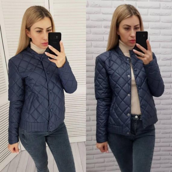 Куртка з ефектом стьобання, арт.310, темно синій