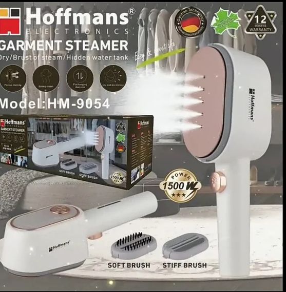 Ручний відпарювач Hoffmans HM-9054 1500 Вт • Вертикальний парогенератор для одягу з резервуаром 100 мл і 2 насадками | Зображення 3