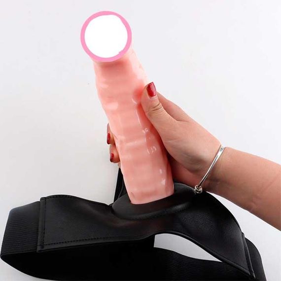 Реалистичный полый страпон 20 см.