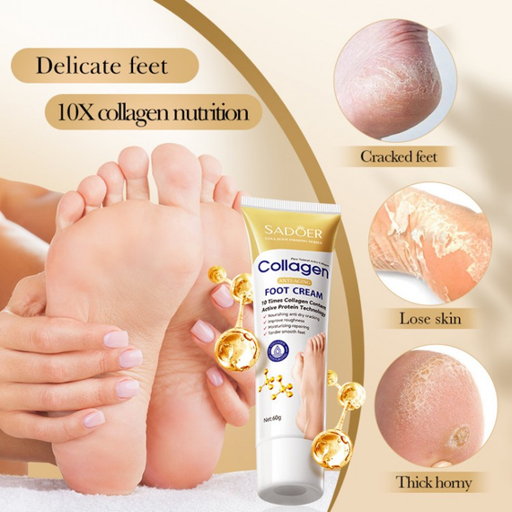 Живильний крем для ніг Sadoer Collagen Anti-Aging Foot Cream, 60г | Зображення 1