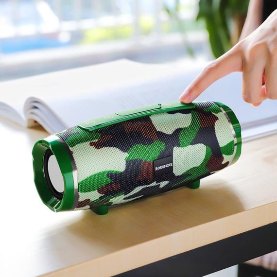 Портативна колонка BOROFONE BR3 Rich sound sports wireless speaker Camouflage Green | Зображення 1