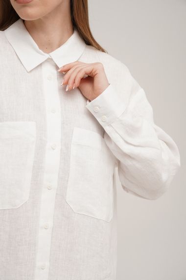 Сорочка SoundSleep Linen лляна L біла (653590753322) | Зображення 6