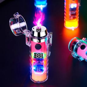 Дугова електроімпульсна запальничка HL-512 водонепроникна, електронна сенсорна ліхтар. Колір: чорний