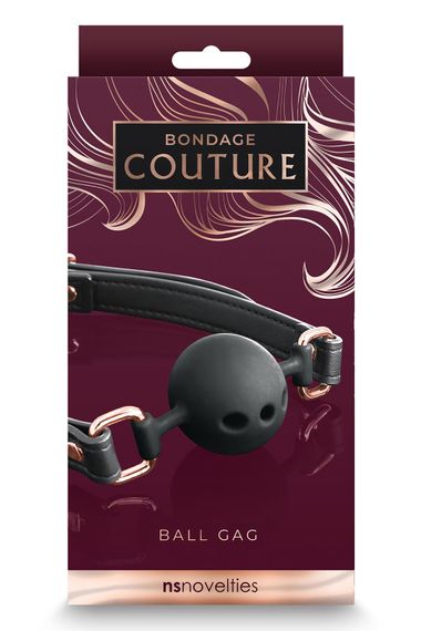 Кляп NS Novelties BONDAGE COUTURE BALL GAG BLACK | Зображення 1