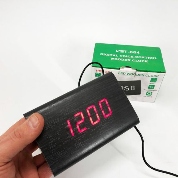 Годинник настільний VST-864 з червоним підсвічуванням, Світлодіодний настільний дорожній електронний годинник | Зображення 1