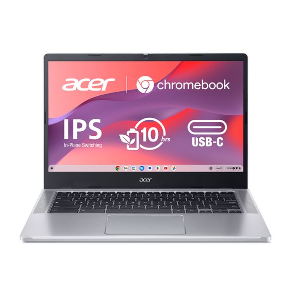 Ноутбук Acer Chromebook CB314-3HT 14' FHD IPS Touch, Intel P N6000, 8GB, F128GB, UMA, ChromeOS, сріблястий (NX.KB5EU.001)