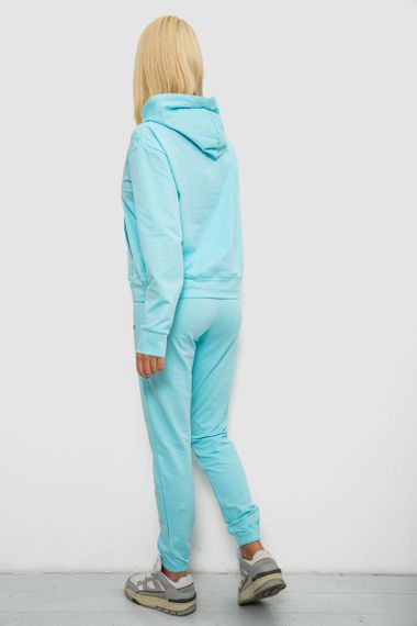 Спортивний костюм жіночий двонитка, колір блакитний, 214R1419-007 | Зображення 3