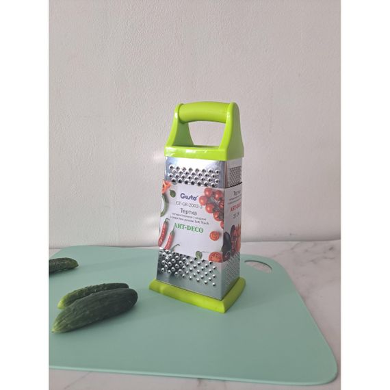 Тертка GT-GR-2003-3 ART-DECO чотиристороння з опорою з округлою ручкою Soft Touch 20 см GUSTO | Зображення 1