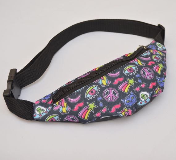 Сумка поясная бананка 4Profi Мини с принтом Стикеры  с одним отделением 20340 | Зображення 3