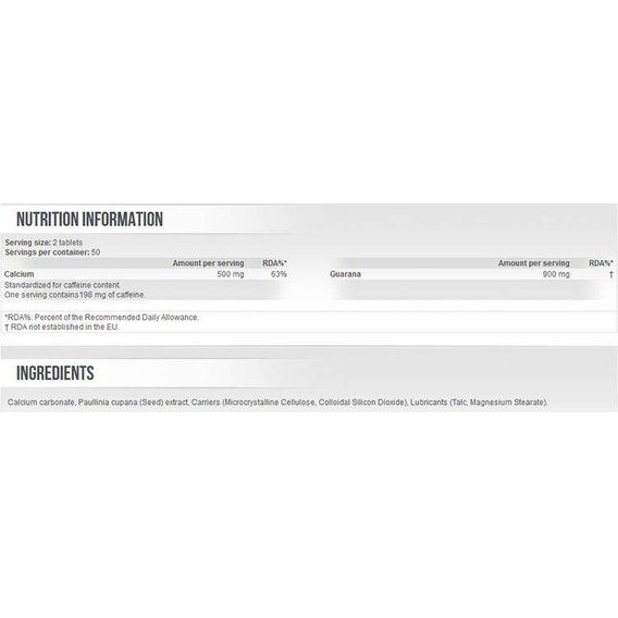 Комплекс до тренировки Scitec Nutrition Super Guarana 100 Tabs | Зображення 1