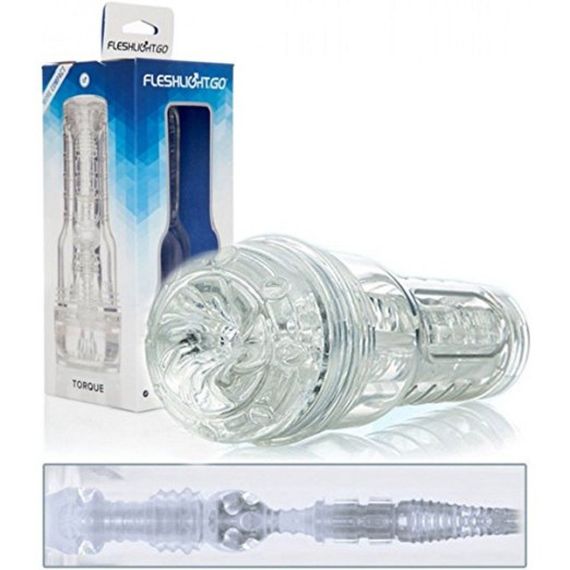 Мастурбатор в колбе с внутренним рельефом Fleshlight GO Torque Ice, прозрачный sexstyle | Зображення 2