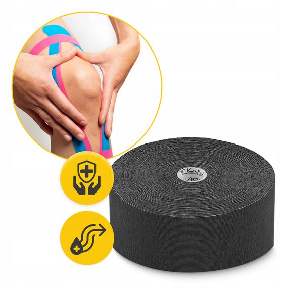 Стрічка кінезіологічна (кінезіо тейп) 4FIZJO 5 см x 31 м Black (P-5905973405522) | Зображення 7