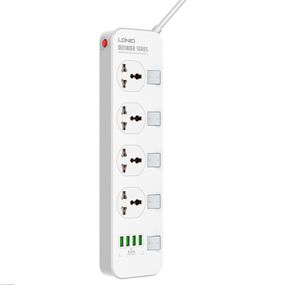 Сетевой фильтр LDNIO SC4408.4 Розетки + 4 USB,2м,сечение 3х0.75мм,White,Box