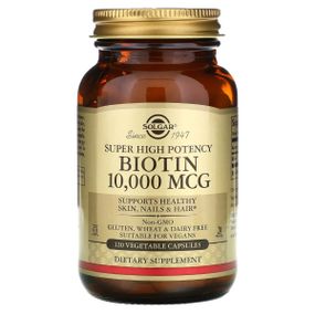 Біотин Solgar Biotin Super High Potency 10000 mcg 120 Veg Caps SOL-52392