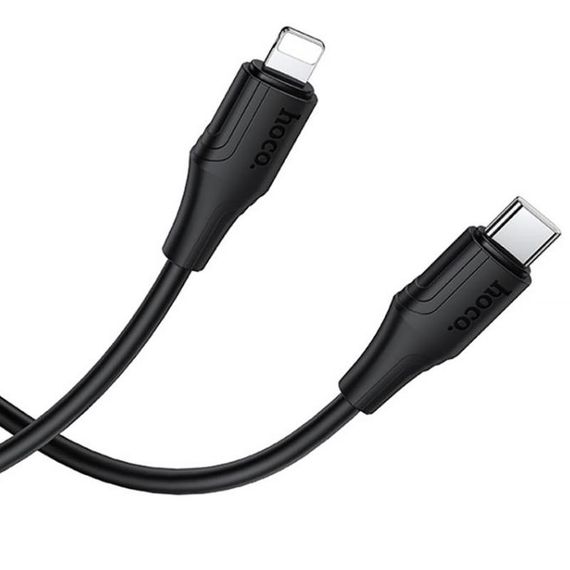 Дата кабель Hoco X124 Bien silicone Type-C to Lightning 27W (1m) Black | Зображення 1