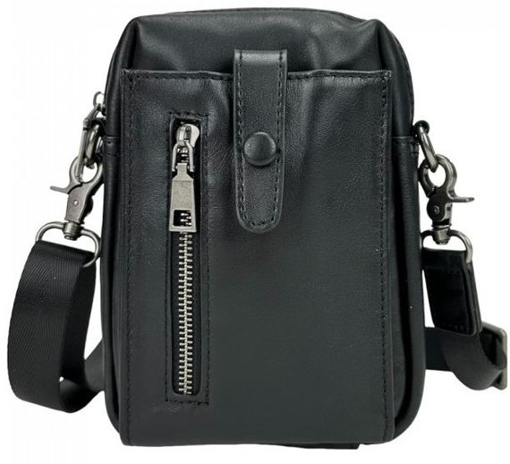 Чоловіча сумка з натуральної шкіри Tiding Bag  чорна