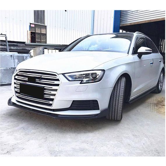 Накладка на передній бампер Lip V1 (для Base 2017-2020 HB, Карбон) для Ауди A3 рр | Зображення 2