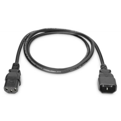 Кабель живлення Digitus  C14-C13 M/F, 1.2m, 0.75qmm, black (AK-440201-012-S)