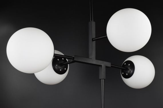 Люстра стельова на 5 лампочок 26613 Чорний 55-105х52х69 см. | Зображення 3