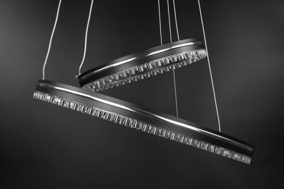 Люстра світлодіодна підвісна LED світильник для квартири на стелю лед з пультом 26564 Чорний 40-140х50х50 см. | Зображення 1