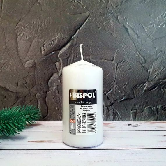 Свічка столова циліндр Bispol AURA Candles sw60/120-090 Білий | Зображення 4