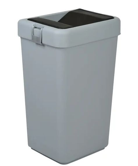 Відро для сміття Motek на 40 л з поворотною кришкою 35х28х59 см Сіре (COB-412)