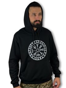 Чорна ХУДІ з принтом AGYSHJALM 2 Розмір XL