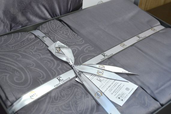 Постільна білизна First Choice Jacquard Satin 200 х 220 см Feodora Quick Silver | Зображення 3