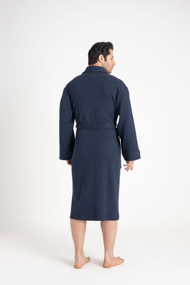 Мужской муслиновый халат Nusa 24670  синий  4XL | Зображення 1