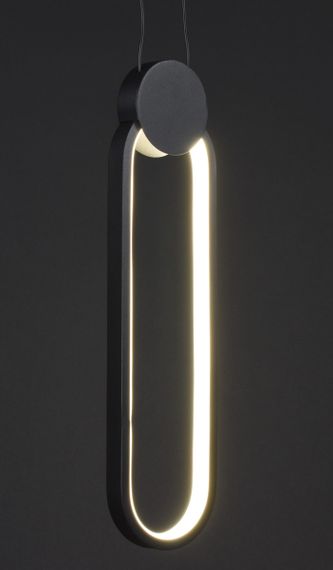 Люстра світлодіодна підвісна LED світильник для квартири на стелю лед 27134 Чорний 45-200х10х10 см. | Зображення 4