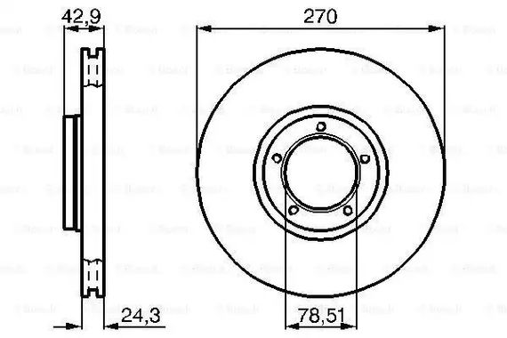 Диск гальмівний FORD AUSTRALIA, BOSCH (0986478166) | Зображення 4