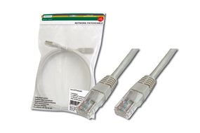 Патч-корд DIGITUS CAT 5e UTP, 10м, AWG 26/7, PVC, серого цвета (DK-1511-100)