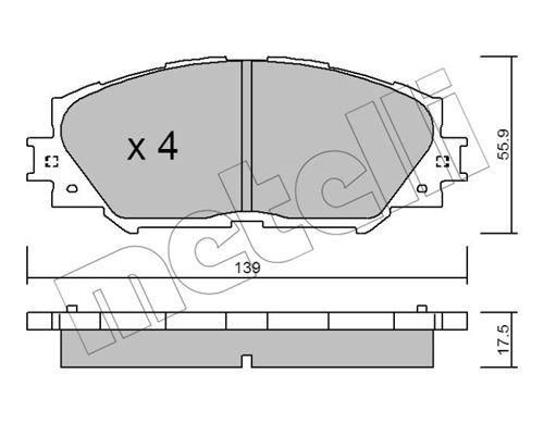 Колодки гальмівні передні Toyota Corolla 01-18 Auris 07-12 Rav4 III 05- Yaris Prius+ 12- 22-0747-0 | Зображення 8