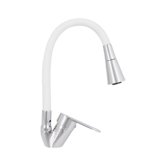 Змішувач для кухні Lidz Tani 008F3 з гнучким виливом (k40) LDTAN008F3WCR37037 Chrome/White | Зображення 4