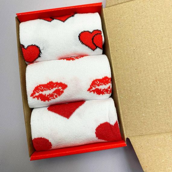 Подарочный набор мужских носков в коробке размер 40-45 3 пары цвет белый ч3бокс024 | Зображення 4