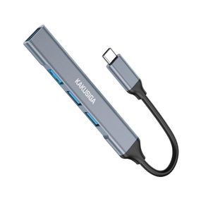Концентратор конвертор USB Hub Kakusiga KSC-752 Type-C на 4 порта USB 3.0 / USB 2.0x3