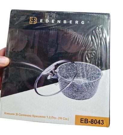 Сотейник ковш Edenberg EB-8043 с гранитным покрытием с крышкой 1.3 л | Зображення 4