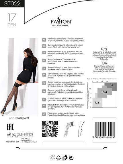 Панчохи Passion ST022 5 - XXL nero sexstyle | Зображення 4