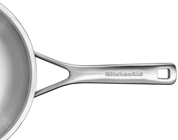 Сковорода с крышкой ВОК KitchenAid MSS СС003254-001 28 см сереберистая | Зображення 3