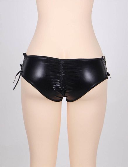 Трусики з вінілу Star Night з відкритим доступом, чорний, XS-S sexstyle | Зображення 5