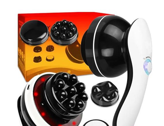 NEW Антицелюлітний масажер Body Massage, 4 насадки / Вібромасажер з ІЧ підігрівом / Масажер для тіла | Зображення 5