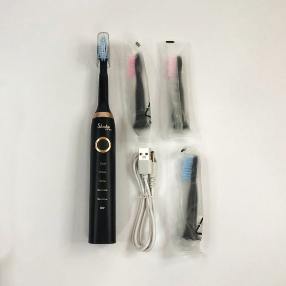 Електрощітка зубна Shuke SK-601 чорна | Зубна щітка на батарейках Зубна щітка GZ-448 електрична кругла | Зображення 4